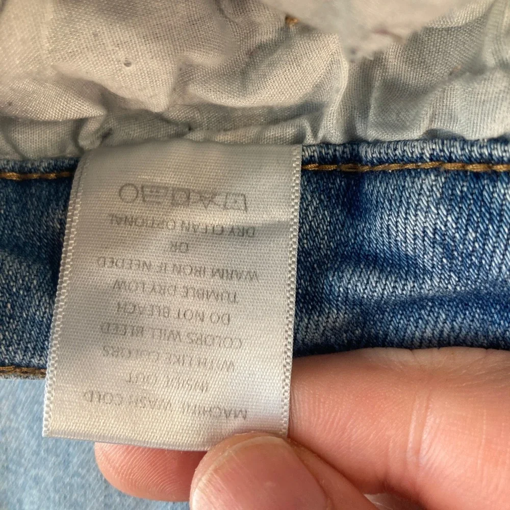 Mica Los Angeles Jeans 31 (30x27) Distressed Straight Leg Blue Raw Hem MDP-T203